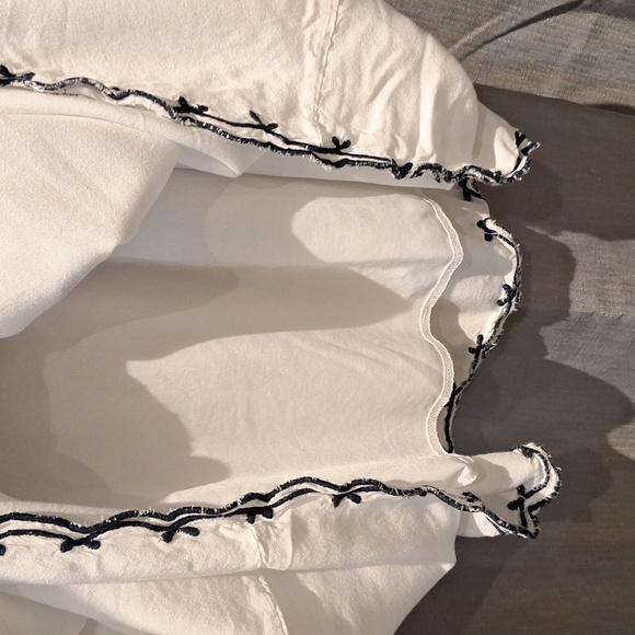 CC Chic Collection Beach Dress White With Blue Embroidery Mini Length Size XL - Picture 6 of 10